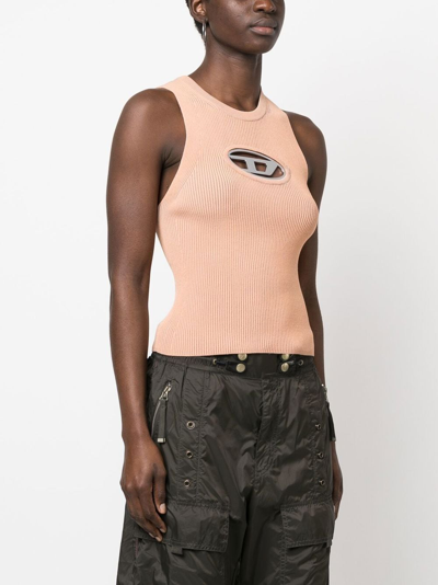 Shop Diesel M-onerva Sleeveless Top In Beige