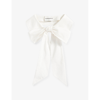 Shop Claudie Pierlot Women's Naturels Removable Silk Peter-pan Collar In White