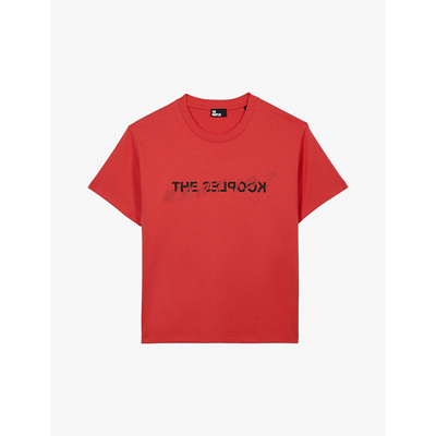 Shop The Kooples Graphic-print Short-sleeve Cotton T-shirt In Red Brique
