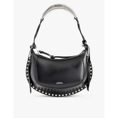 Shop Isabel Marant Oskan Moon Leather Cross-body Bag In Black/silver