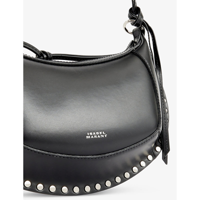 Shop Isabel Marant Oskan Moon Leather Cross-body Bag In Black/silver