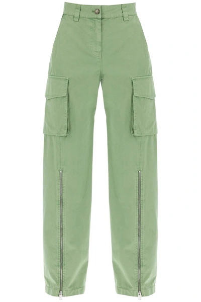 Shop Stella Mccartney Pantaloni Cargo In Cotone Biologico In Green