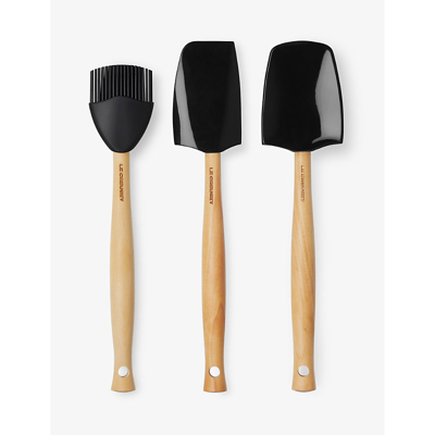 Le Creuset Black Craft 3-piece Silicone Utensil Set In Black