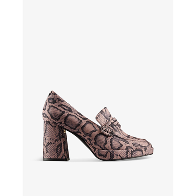 Shop Martine Rose X Clarks Women's Rose Textile Snake-effect Recycled-polyester Heeled Loafers