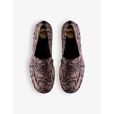 Shop Martine Rose X Clarks Women's Rose Textile Snake-effect Recycled-polyester Heeled Loafers