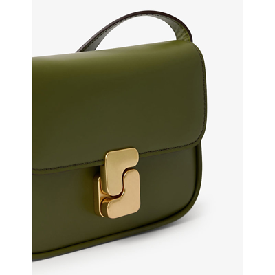 Shop Soeur Bell S-embellished Leather Cross-body Bag In Vert Olive