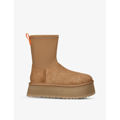 Ugg Dipper Classic Suede Zip Boots In Tan