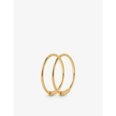 Shop Maria Black Basic 12 18ct Yellow-gold Plated Sterling-silver Hoop Earrings