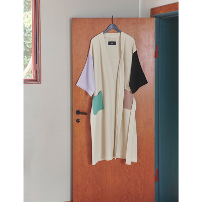 Hay Mens Off-white Multi Waffle-texture Cotton-blend Bathrobe In Off-white Multi