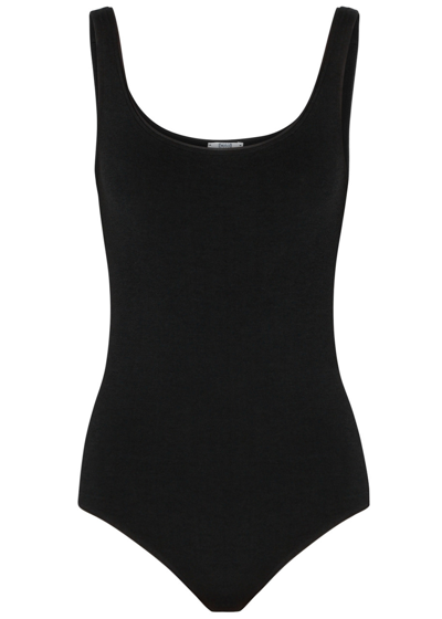 Shop Wolford Jamaika Cotton-blend Bodysuit In Black