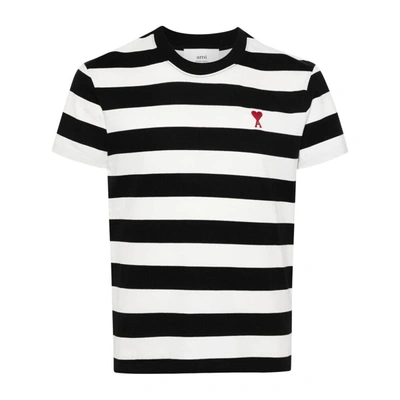 Shop Ami Alexandre Mattiussi Ami Paris T-shirts In Black/white