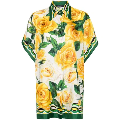 Shop Dolce & Gabbana Shirts In Yellow/green
