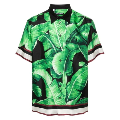 Shop Dolce & Gabbana Shirts In Green/black