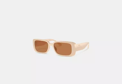 Shop Coach Outlet Narrow Rectangle Sunglasses In White