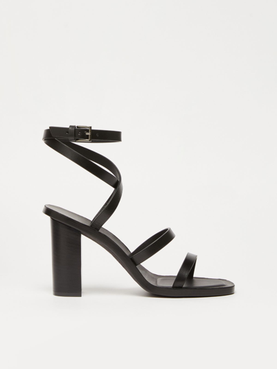 Shop Max Mara Smooth Leather Sandals In Black