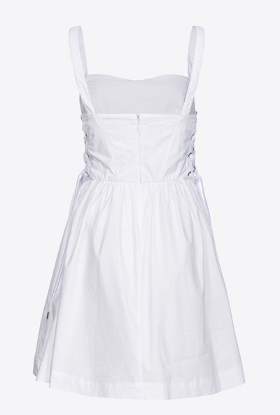 Shop Pinko Mini-robe À Lacets Sur Les Côtés In Bright White