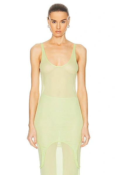 Shop Grlfrnd Double Mesh Tank In Electric Lime