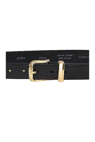 Aureum Gold Tip Belt In Black