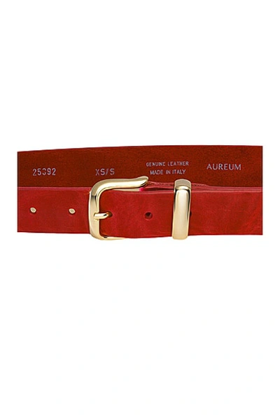 Shop Aureum Gold Tip Belt In Cardinal