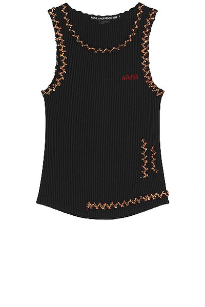 Shop Andersson Bell June Man Waffle Sleeveless Tank In Black