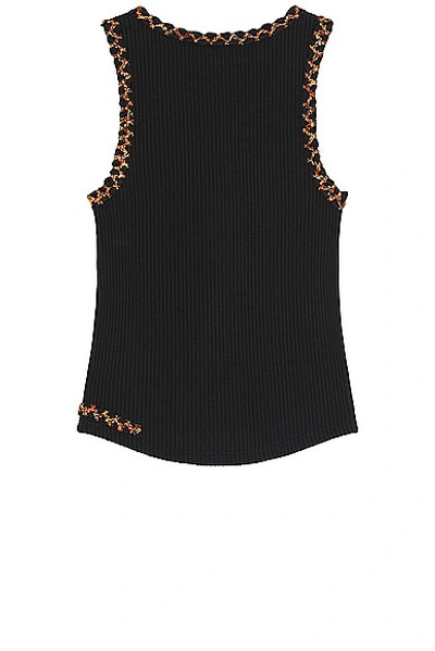 Shop Andersson Bell June Man Waffle Sleeveless Tank In Black