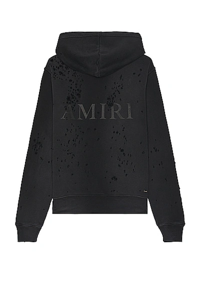 Shop Amiri Ma Logo Shotgun Zip Hoodie In Faded Black