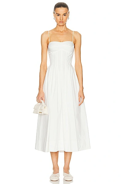 Shop Simkhai Kittiya Sleeveless Midi Dress In White