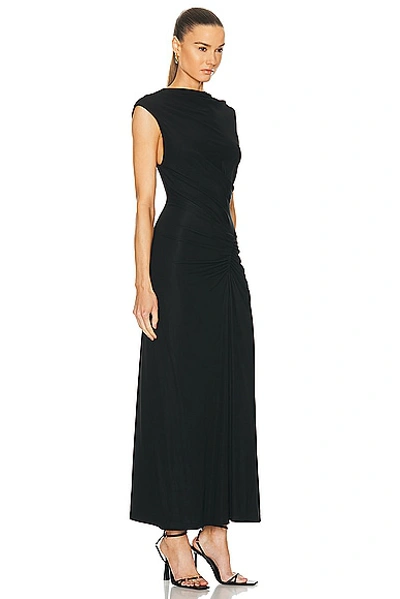 Simkhai Burke Draped A-line Midi Dress In Black