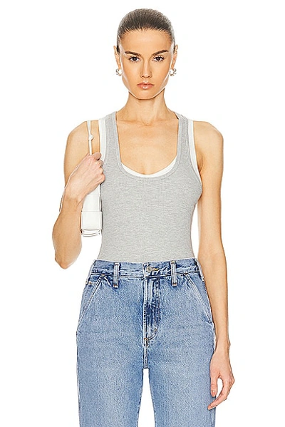 Shop Agolde Bianca Tank In Grey Heather