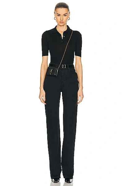 Saint Laurent Calypso Card Case On Chain Bag In Noir