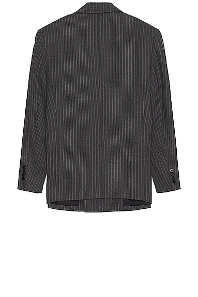 Shop Saint Laurent Veste Sue Base In Anthracite Chine Cra