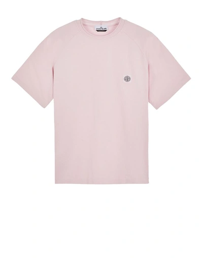 Shop Stone Island T-shirt Manches Courtes Rose Coton In Pink