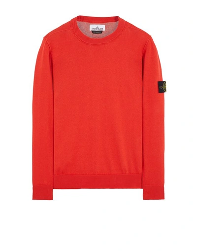 Shop Stone Island Sweater Red Cotton
