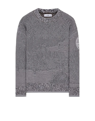Shop Stone Island Tricot Gris Coton, Polyamide In Gray
