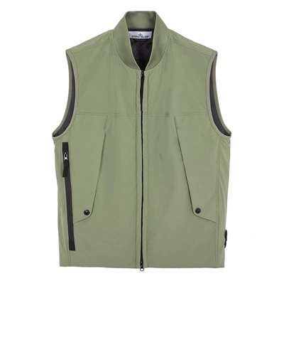 Shop Stone Island Gilet Vert Polyester, Élasthanne In Green