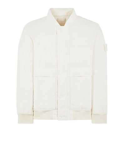 Shop Stone Island Bomber Blanc Cupro In White