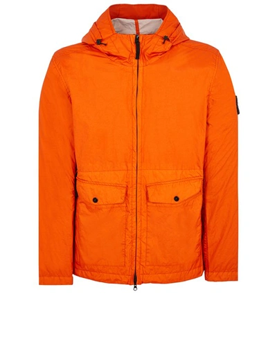 Shop Stone Island Lightweight Jacket Orange Polyamide, Polyurethane Coated
