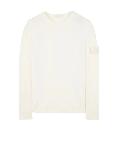 Shop Stone Island Sweatshirt Blanc Coton In White