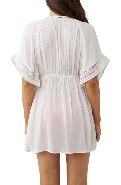 Shop O'neill Wilder Lace Trim Cover-up Dress In White
