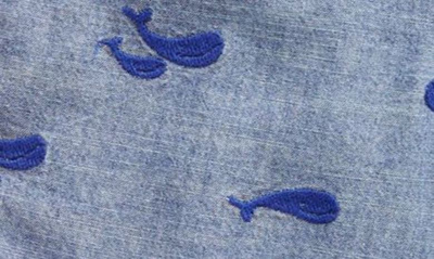 Shop Mini Boden Kids' Whale Embroidered Cotton Chino Shorts In Whale Embroidery