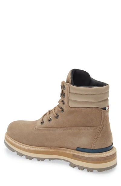 Moncler Men's Peka Leather Lace-up Hiking Boots In Coriander
