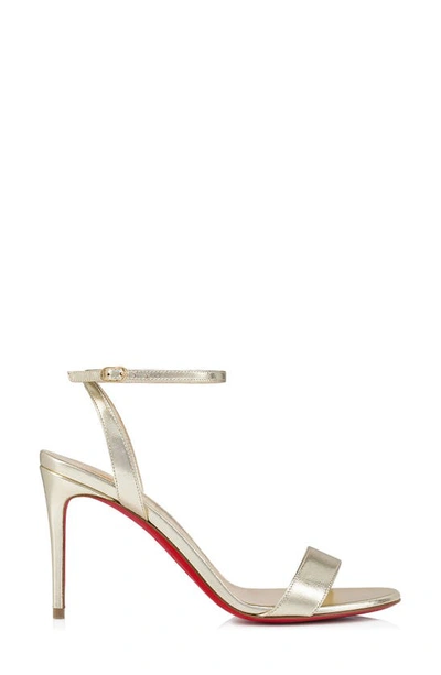 Shop Christian Louboutin Loubigirl Ankle Strap Sandal In Platine/lin Platine