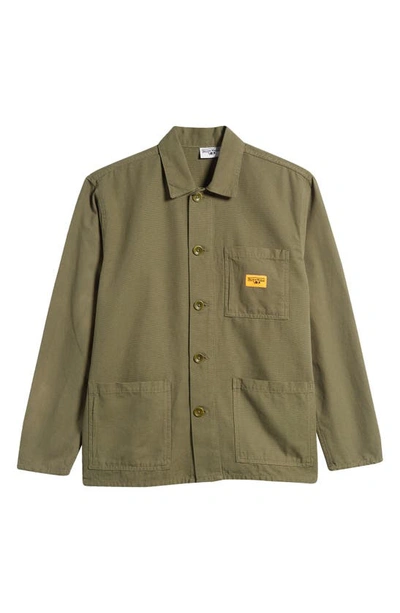 Shop Service Works Coverall Organic Cotton Canvas Work Jacket In Olive