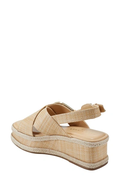 Marc Fisher Ltd Renda Slingback Espadrille Platform Wedge Sandal In Light Natural 110