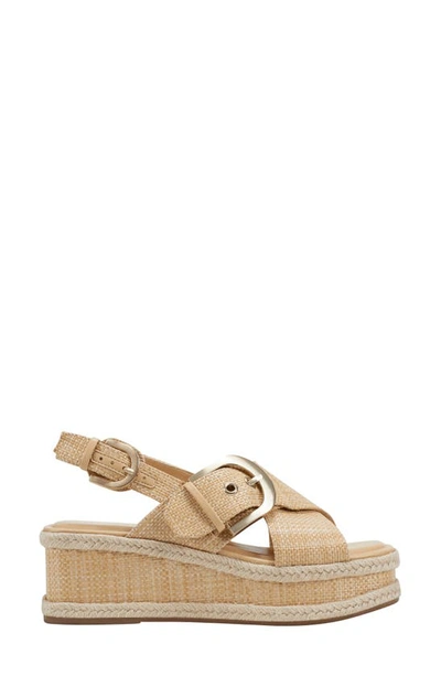 Marc Fisher Ltd Renda Slingback Espadrille Platform Wedge Sandal In Light Natural 110