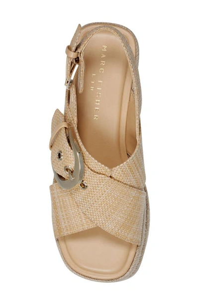 Shop Marc Fisher Ltd Renda Slingback Espadrille Platform Wedge Sandal In Light Natural 110