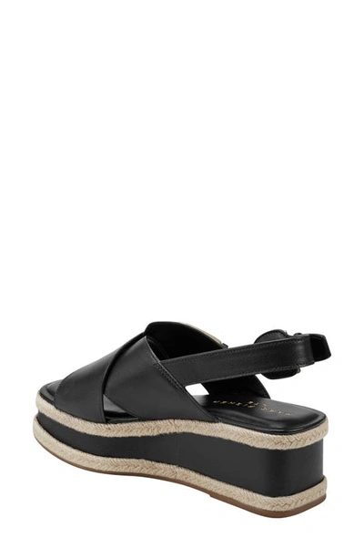 Shop Marc Fisher Ltd Renda Slingback Espadrille Platform Wedge Sandal In Black 001