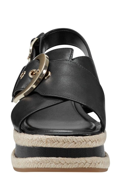Shop Marc Fisher Ltd Renda Slingback Espadrille Platform Wedge Sandal In Black 001