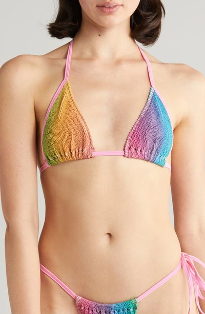 Shop Cleonie Bells Bikini Top In Rainbow