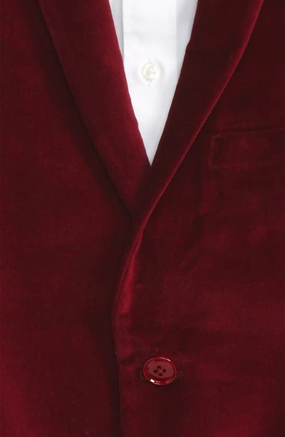 Shop Michael Kors Velvet Blazer In Red